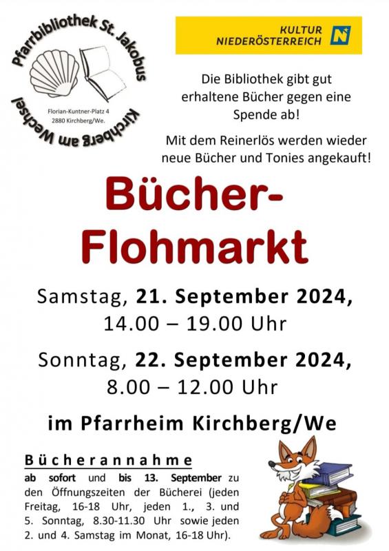 Einladung Bücherflohmarkt 2024