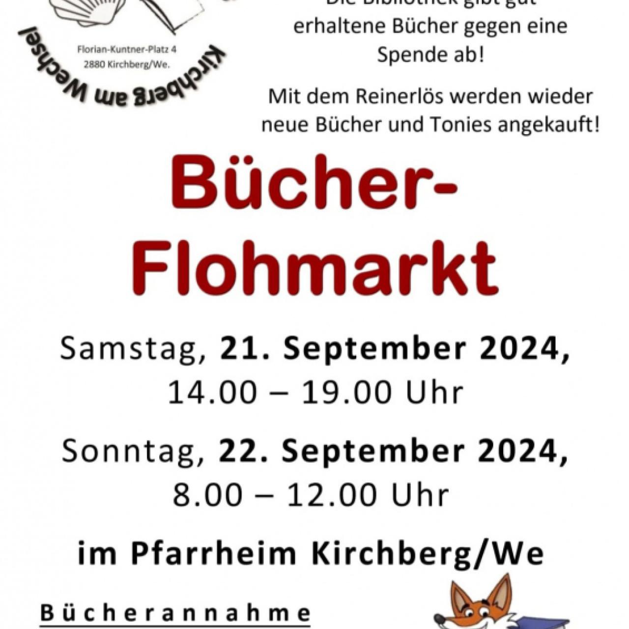 Einladung Bücherflohmarkt 2024